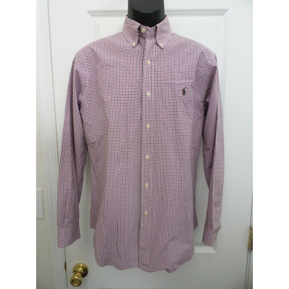 Ralph Lauren Mens Multicolor Check Long Sleeve Logo Button Up Shirt Large 15/33‎